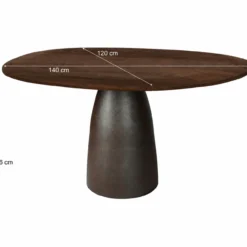Eettafel Milan Hout 140x120 cm bruin