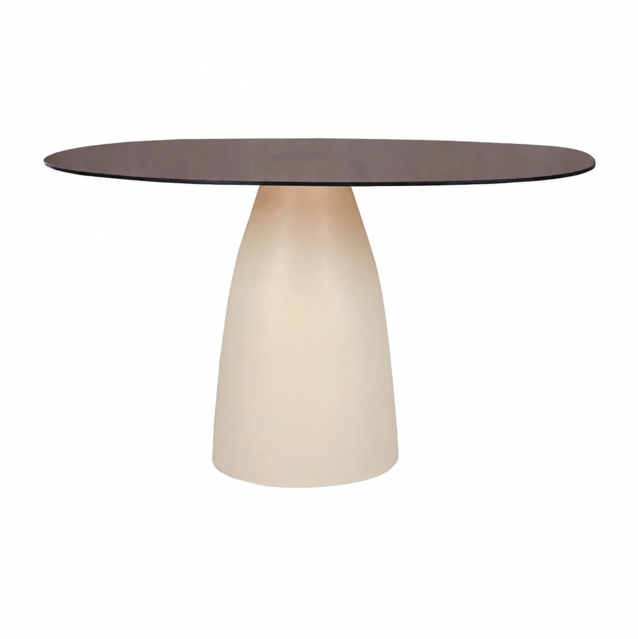 Eettafel Milan rookglas 140x120 cm beige