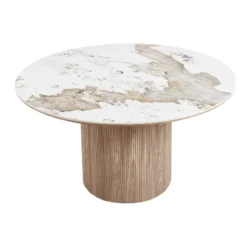 Eettafel Ronda keramiek blad bruin Ø140 cm