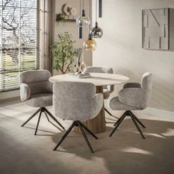 Eettafel Rond Limestone