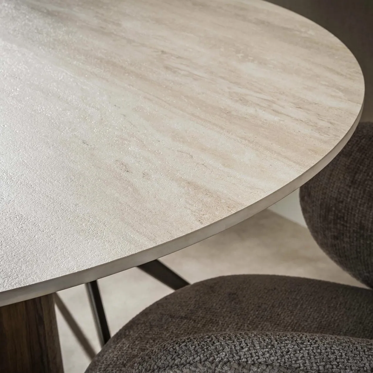 Eettafel Rond Limestone