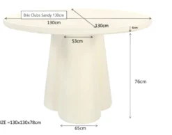 Eettafel rond Stone 130