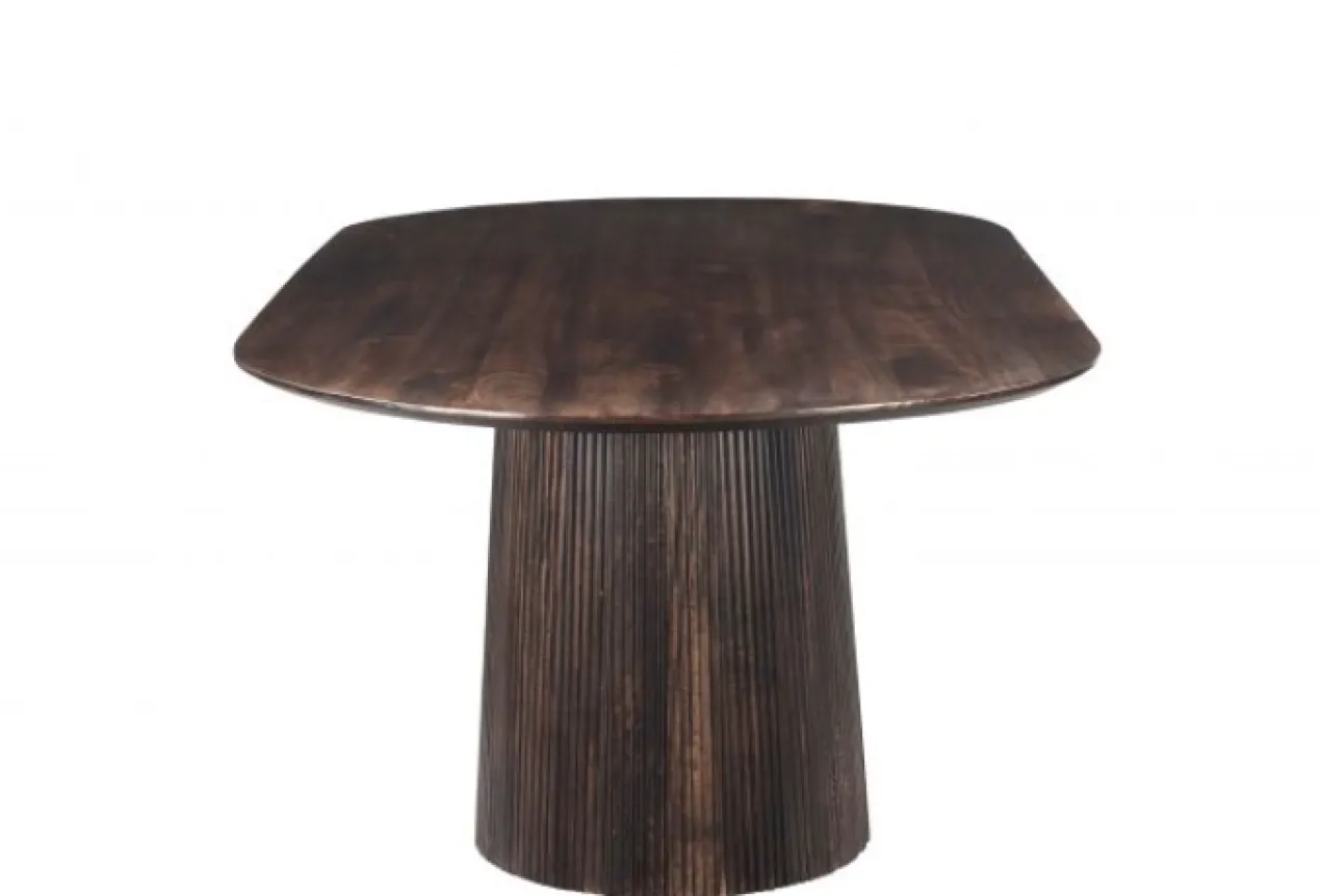 Eettafel Sally 230 cm ovaal Eettafel Saly 230 ovaal donkerbruin