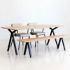 Eettafel Slim X donkerbruin 180x90 cm rechte rand