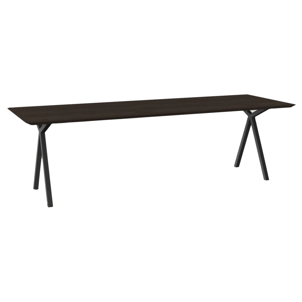 Eettafel Slim X donkerbruin 200x90 cm verjongde rand