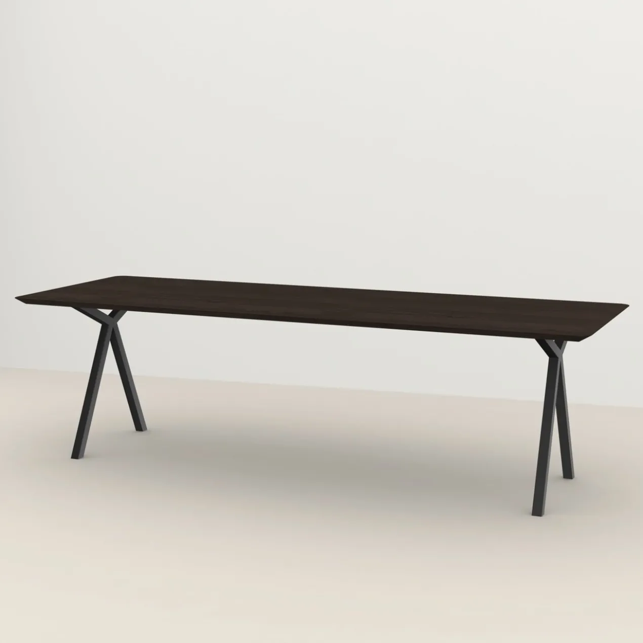 Eettafel Slim X donkerbruin 260x90 cm verjongde rand
