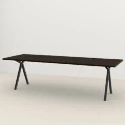 Eettafel Slim X donkerbruin 280x90 cm rechte rand