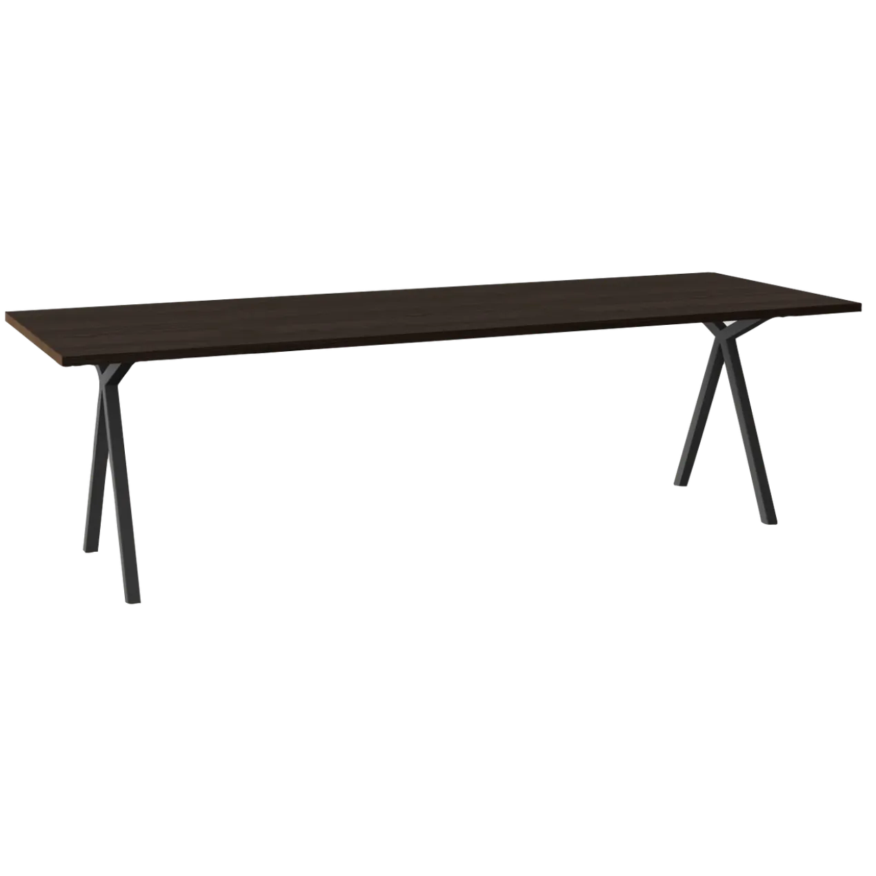 Eettafel Slim X donkerbruin 280x90 cm rechte rand