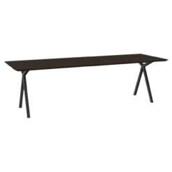 Eettafel Slim X donkerbruin 300x90 cm verjongde rand