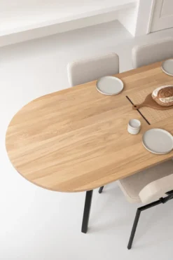 Eettafel Slim X-type plat ovaal naturel 200x90 cm verjongd