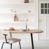 Eettafel Slim X-type plat ovaal naturel 220x90 cm verjongd