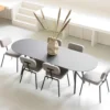 Eettafel Slim X-type plat ovaal naturel 240x90 cm verjongd