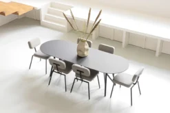 Eettafel Slim X-type plat ovaal naturel 240x100 cm verjongd