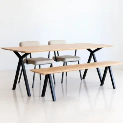 Eettafel Slim X wit HPL 220x90 cm rechte rand