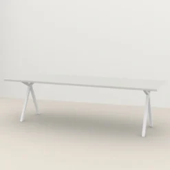 Eettafel Slim X wit HPL 220x90 cm rechte rand