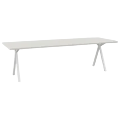 Eettafel Slim X wit HPL 220x90 cm rechte rand