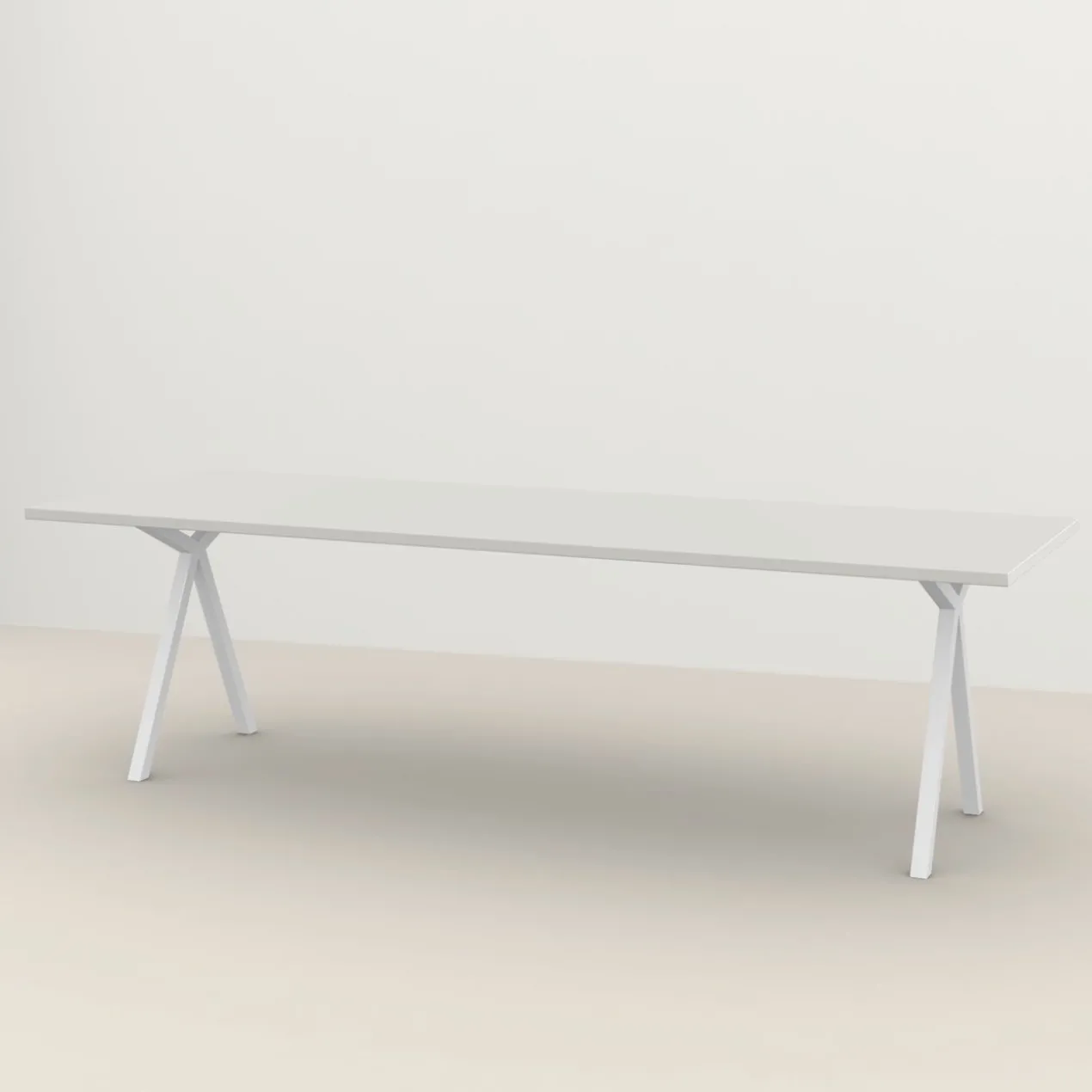 Eettafel Slim X wit HPL 240x90 cm rechte rand