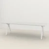 Eettafel Slim X wit HPL 300x90 cm rechte rand
