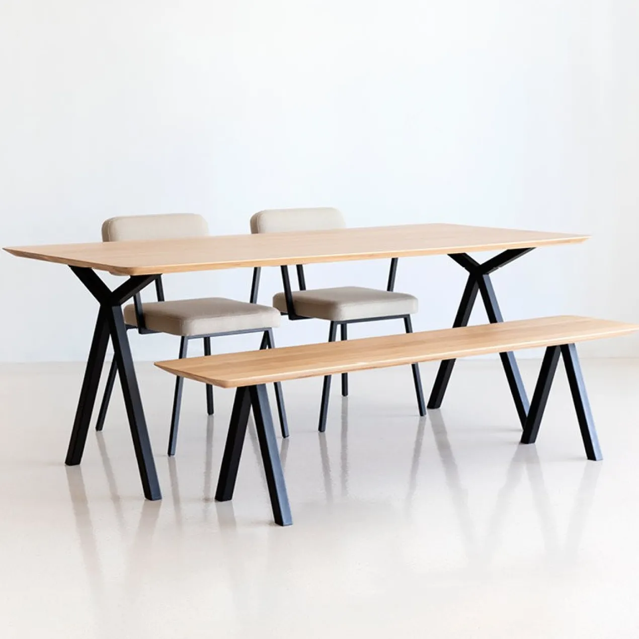 Eettafel Slim X wit HPL 160x90 cm verjongde rand