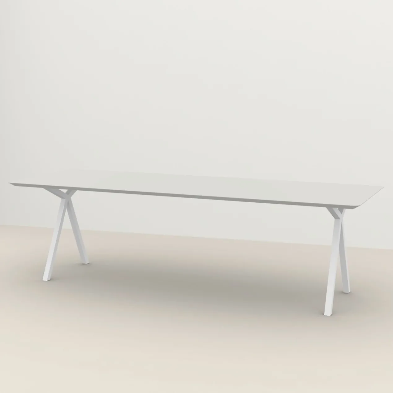 Eettafel Slim X wit HPL 160x90 cm verjongde rand