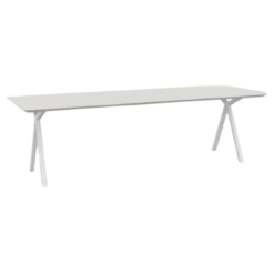 Eettafel Slim X wit HPL 240x90 cm verjongde rand