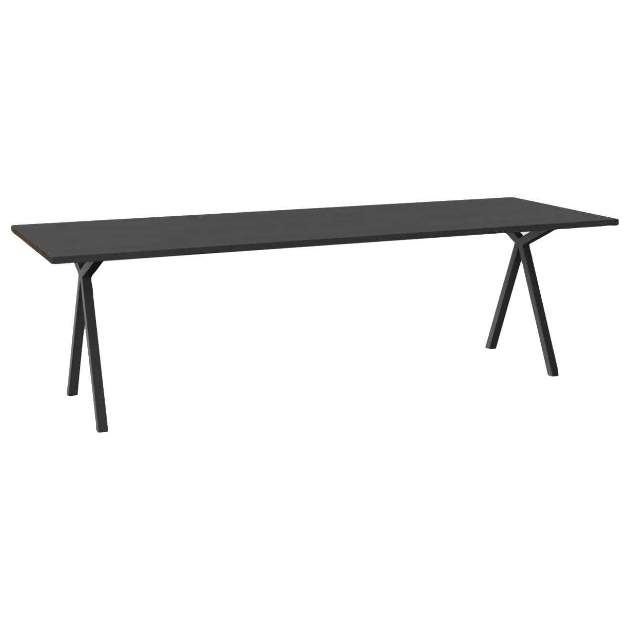 Eettafel Slim X zwart 220x90 cm rechte rand