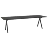 Eettafel Slim X zwart 260x90 cm rechte rand