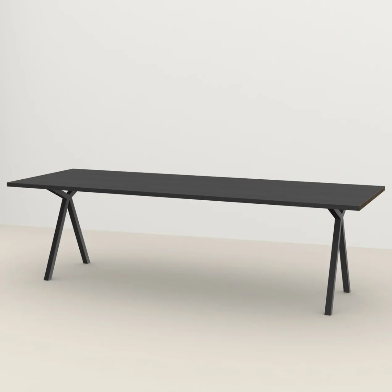 Eettafel Slim x zwart 280x90 cm rechte rand