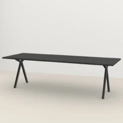 Eettafel Slim X zwart 300x90 cm rechte rand