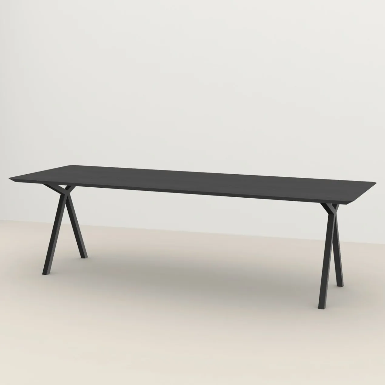 Eettafel Slim X zwart 220x90 cm verjongde rand