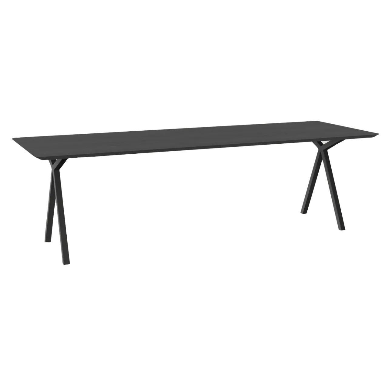 Eettafel Slim X zwart 220x90 cm verjongde rand