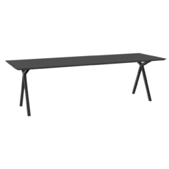 Eettafel Slim X zwart 280x90 cm verjongde rand