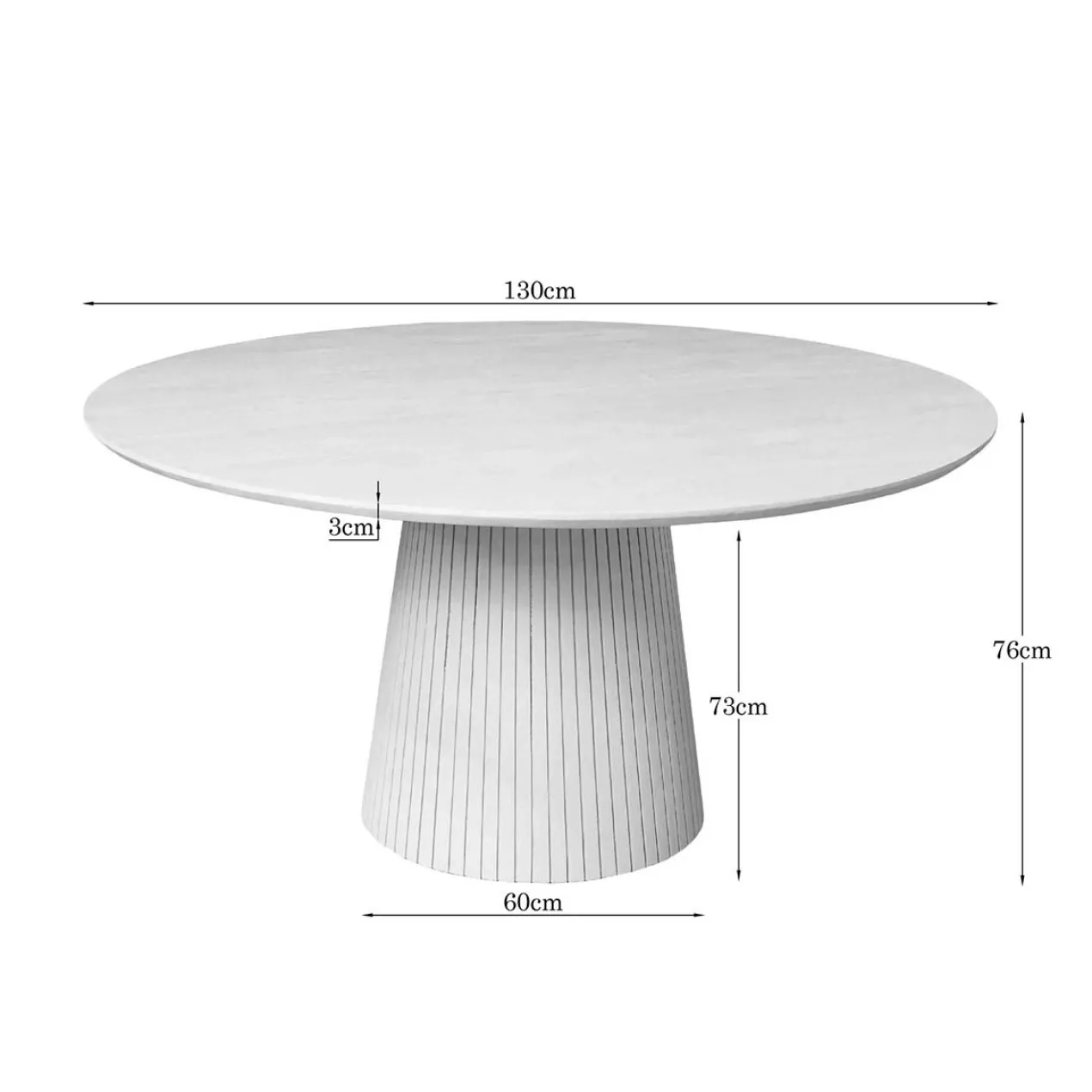 Eettafel Sol Witzand Ø130 cm
