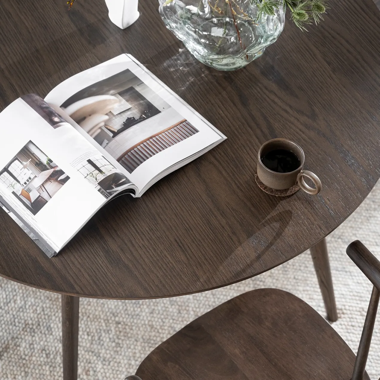 Eettafel Yumi Ø115 cm Donker eiken
