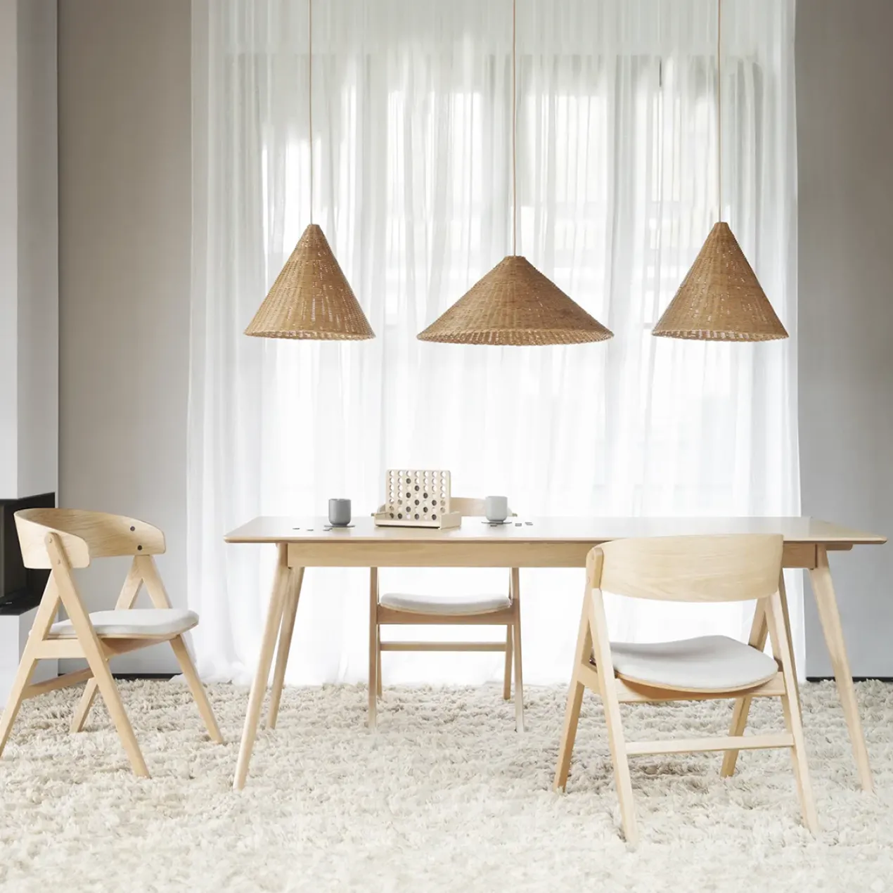 Eettafel Yumi - Naturel - 190 cm x 90 cm - verlengbaar