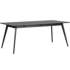 Eettafel Yumi - Zwart - 190 cm x 90 cm - verlengbaar