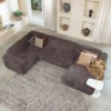 Efia vloerkleed rond wol bruin melange o200 cm