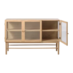 Eikenhouten dressoir Boris - met glazen deuren Naturel