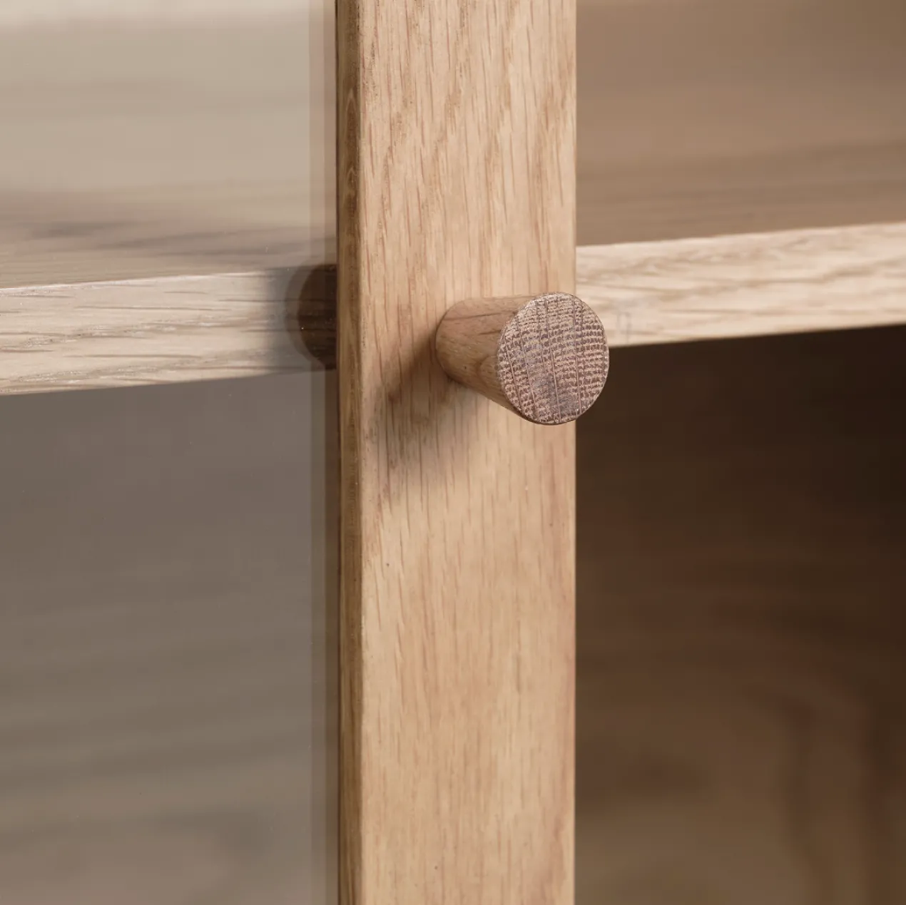 Eikenhouten dressoir Boris - met glazen deuren Naturel