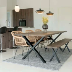 Eikenhouten eettafel Fendi Bruin