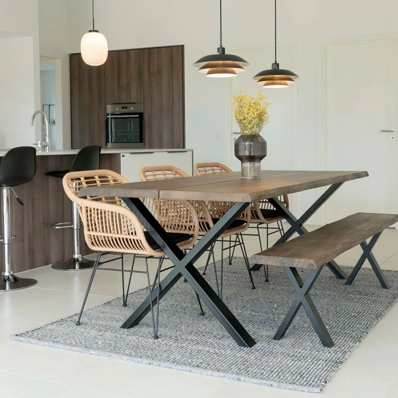 Eikenhouten eettafel Fendi Bruin