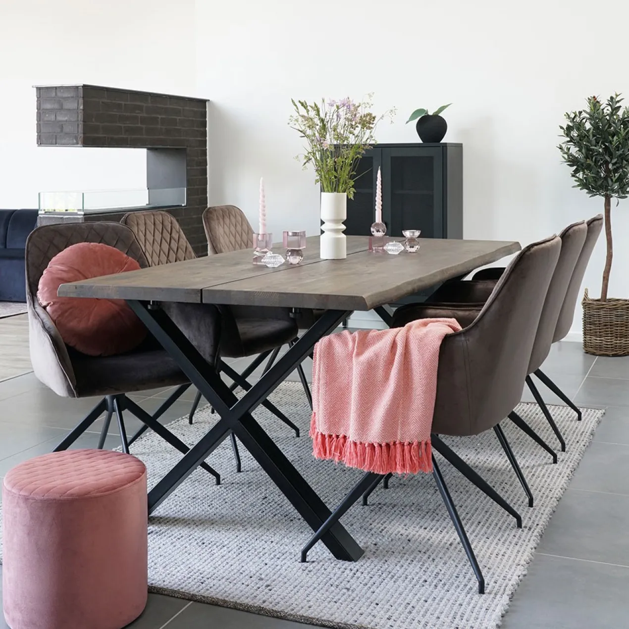 Eikenhouten eettafel Fendi Naturel