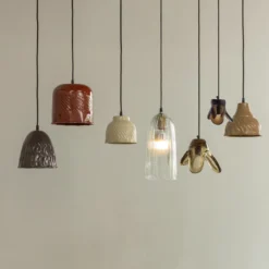 Elle hanglamp groot glas groen