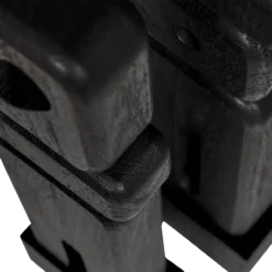 Elon sculptuur ornamenten hout zwart - set van 2