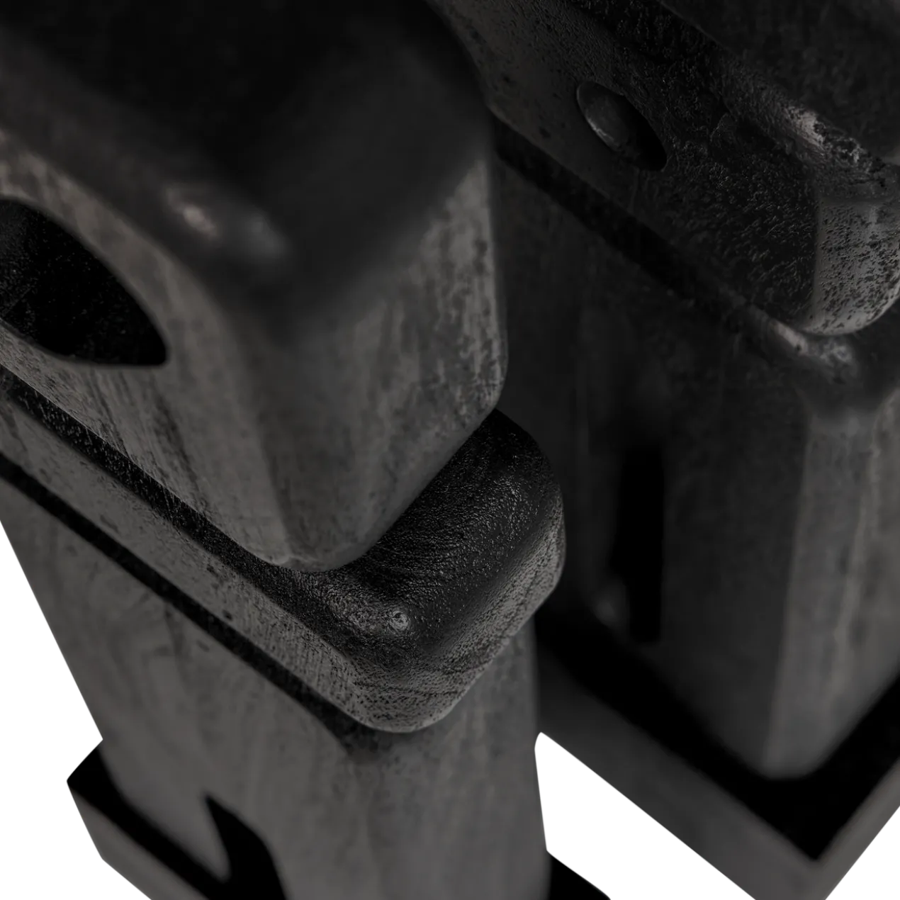 Elon sculptuur ornamenten hout zwart - set van 2