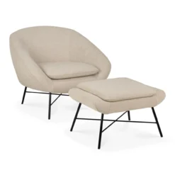 Ethnicraft - Barrow voetenbank - off white