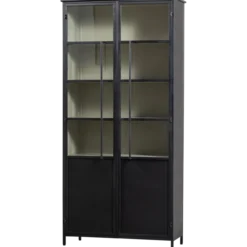 Exhibit xl 2-deurs vitrinekast metaal zwart