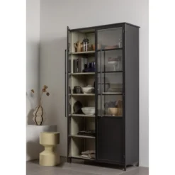 Exhibit xl 2-deurs vitrinekast metaal zwart