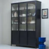 Exhibit xl 3-deurs vitrinekast metaal zwart