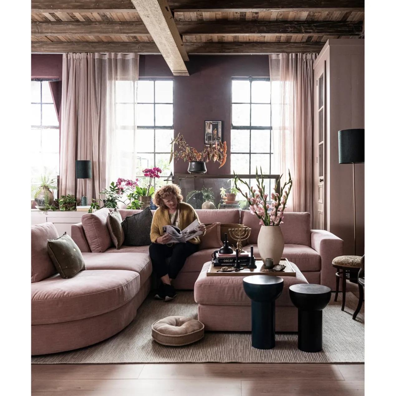 Family hocker roze